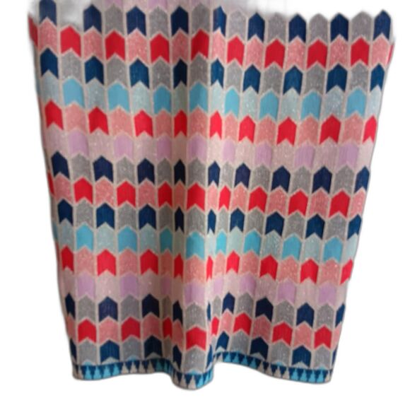 Vintage T-shirt Dress Bodycon Medium Jacquard Knit Geometric Metallic fairy - Picture 5 of 5